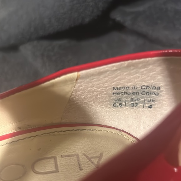 Aldo Red Patent Leather Platform Stiletto Heels - Picture 3 of 6